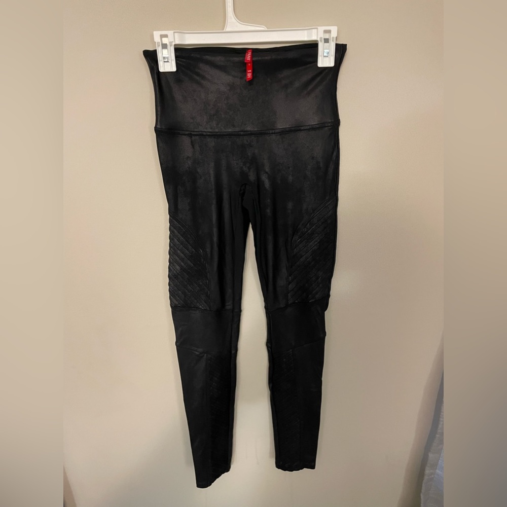 SPANX Moto detail leather leggings